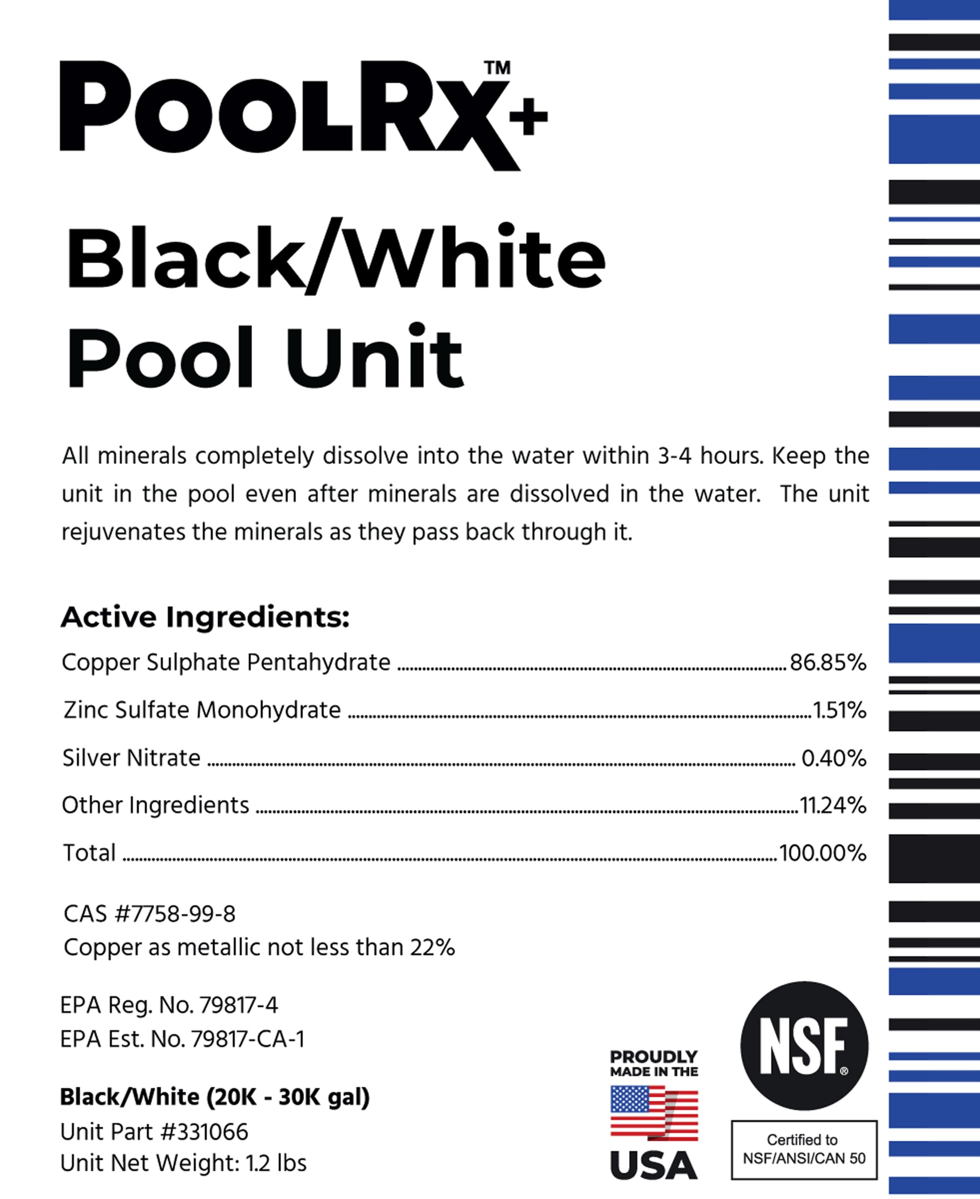 PoolRX+ Pool Unit for 20,000-30,000 Gallon Pools | Algae Prevention & Water Treatment | Perfect for In-Ground & Above-Ground Pools