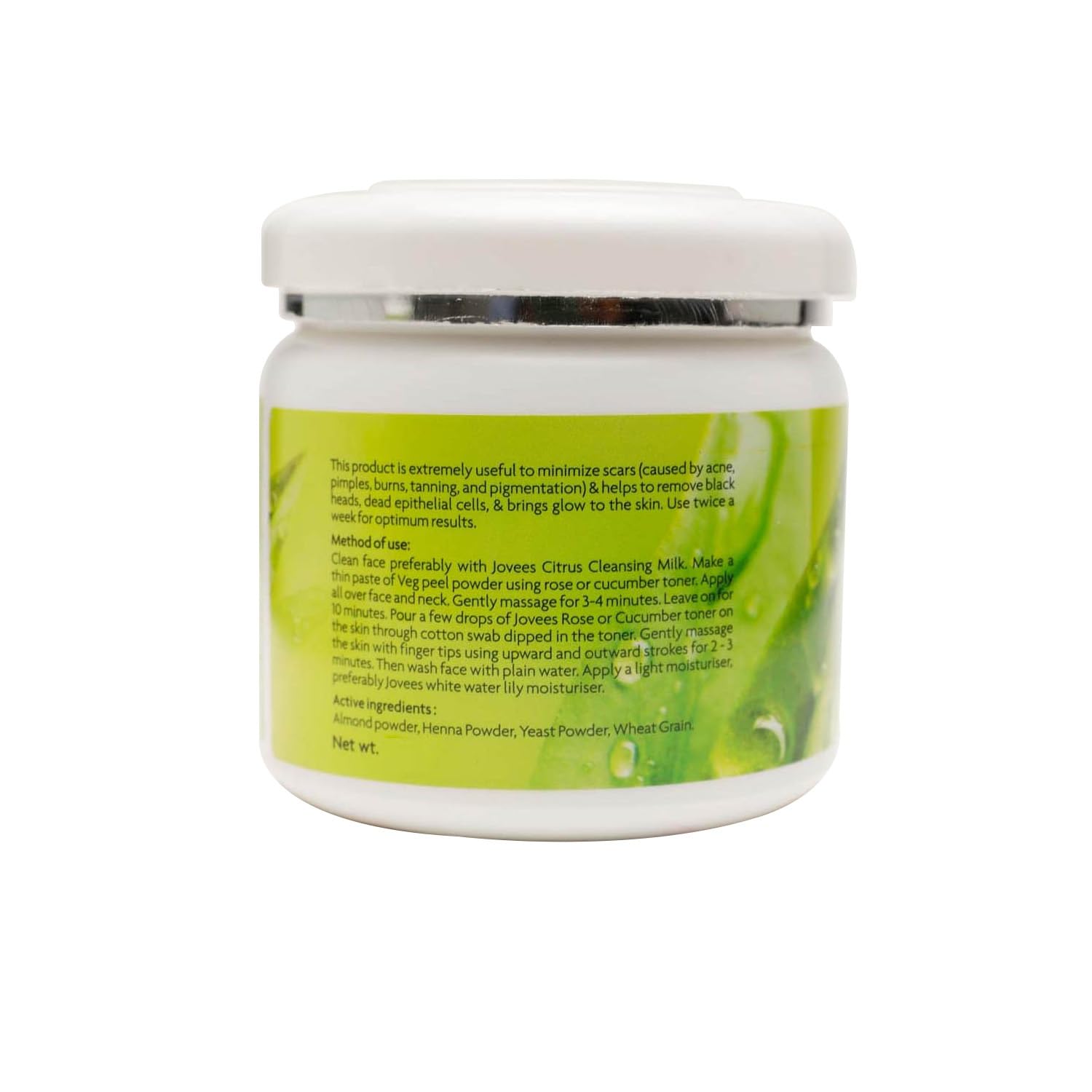 Jovees Veg Oat Face Peel for Acne & Tan Removal - 100g with Almond Powder & Wheat Grain | Gentle Exfoliating Facial Scrub for Clear, Glowing Skin | Perfect for Daily Skincare Routine & Post-Sun Care