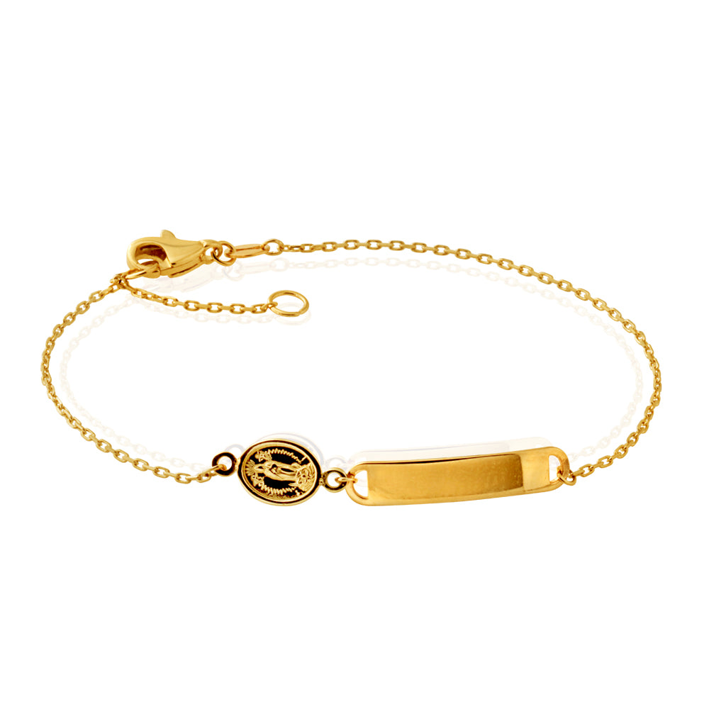 9ct Yellow Gold 17cm Kids Bracelet - Dainty Gold Chain Bracelet for Girls, Adjustable Children's Jewelry Gift for Birthdays & Special Occasions - Perfect for Parties, School & Everyday Wear