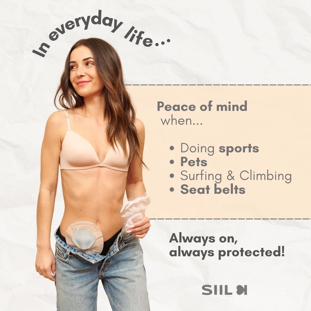 SIIL Stoma Guard Shield for Ostomy Bags - Protective Cover for Colostomy & Ileostomy Supplies | Stoma Protector for Comfort & Security | Ideal for Swimming, Sports & Daily Activities