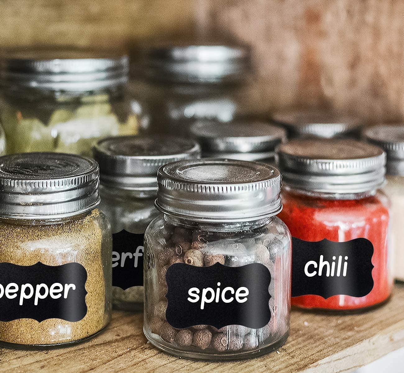 180Pcs Reusable Waterproof Chalkboard Labels with Erasable Chalk Pen - Perfect for Jar Labels, Party Decorations, Craft Rooms, Pantry Organization & Storage Bins | Ideal for Mason Jars, Bottles, Kitchen & Home Organization