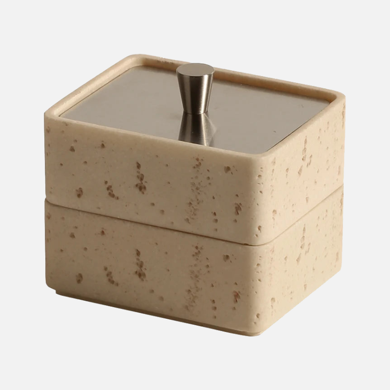 Stackable Travertine Organizer - Stylish Bathroom & Kitchen Storage Tray for Jewelry, Cosmetics, and Essentials