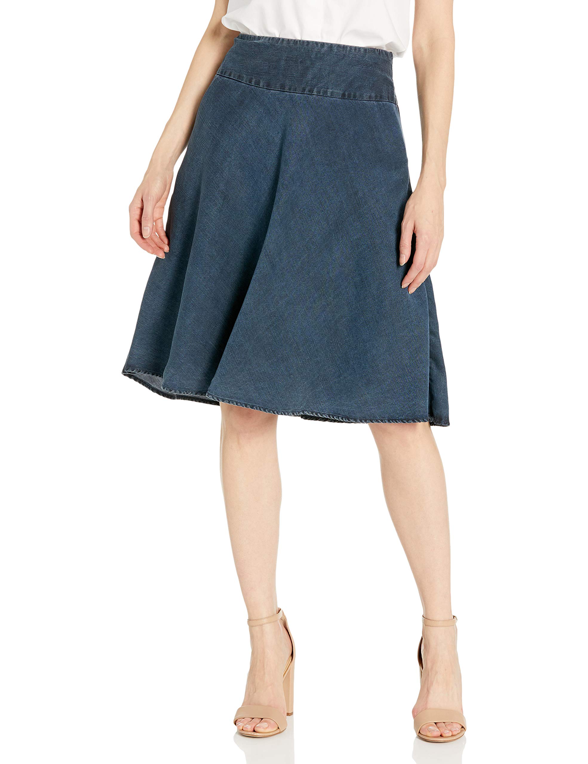 NIC+ZOE Women's Denim Summer Fling Flirt Skirt - Stylish High Waist A-Line Denim Skirt for Women, Perfect for Casual Outings, Beach Vacations & Summer Fashion