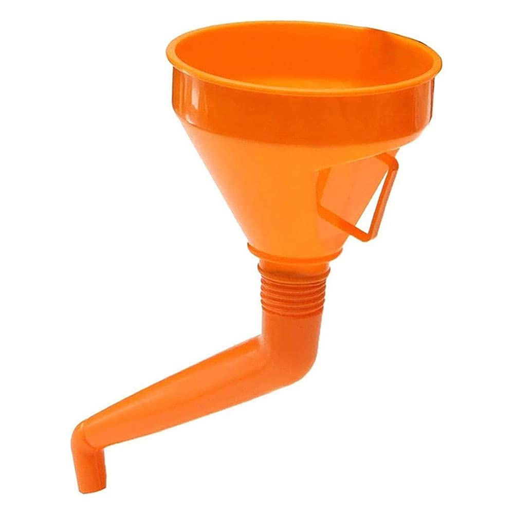 Right Angle No-Spill Oil Funnel - Flexible Long Neck Extension for Automotive & Motorcycle Fluid Transfer | Multi-Function Plastic Funnel for Easy Engine Oil, Coolant & Fuel Filling | Perfect for DIY Car Maintenance & Garage Use
