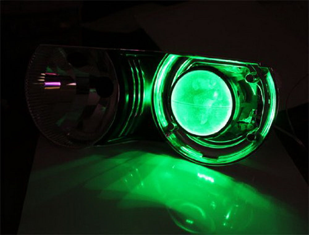 Exotic Green Devil Demon Eye LED Strips Module for Car Headlights Retrofit - Custom Projector Headlight Upgrade for Cars, Trucks & Motorcycles (Enhance Night Driving & Show Car Style)