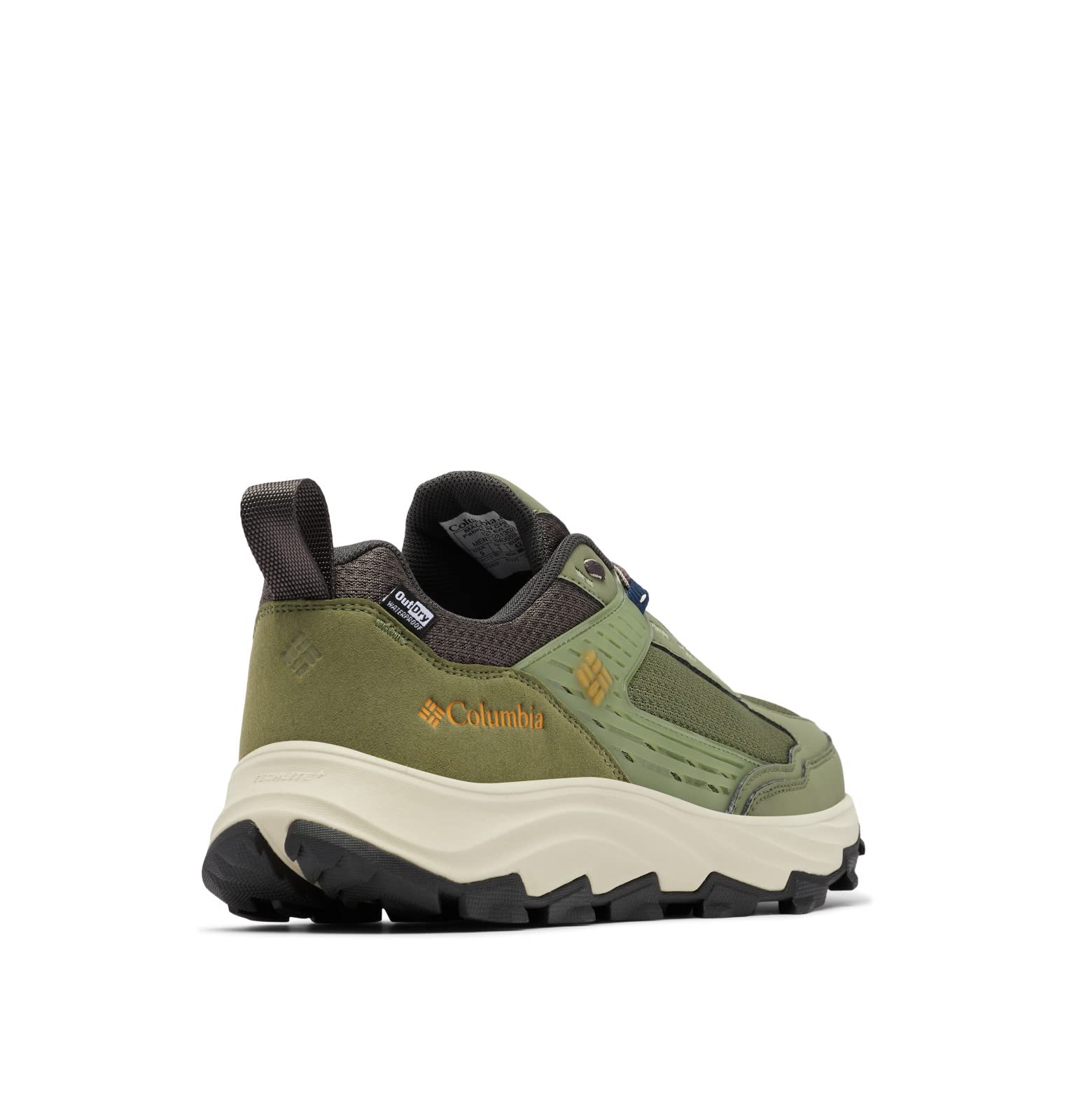 Columbia Men's Hatana Max OutDry Hiking Shoes - Waterproof Trail Running Shoes for Men, Mosstone/Golden Yellow, Size 8.5 | Perfect for Outdoor Adventures, Hiking & Backpacking