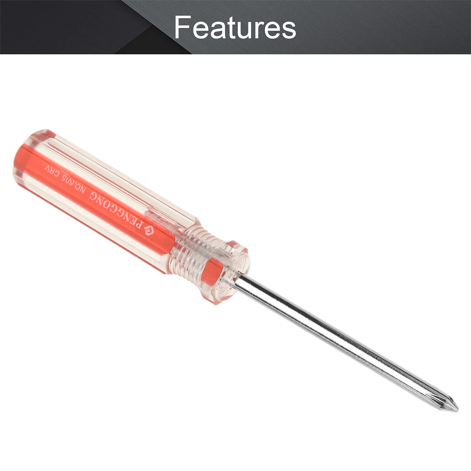 Utoolmart Phillips Screwdriver - 5mm Magnetic Cross Head Tip, 75mm 45# Steel Shaft with 75mm Ergonomic Plastic Handle | Perfect for Home Repair, DIY Projects, Electronics Assembly & Craft Work (1 Piece)