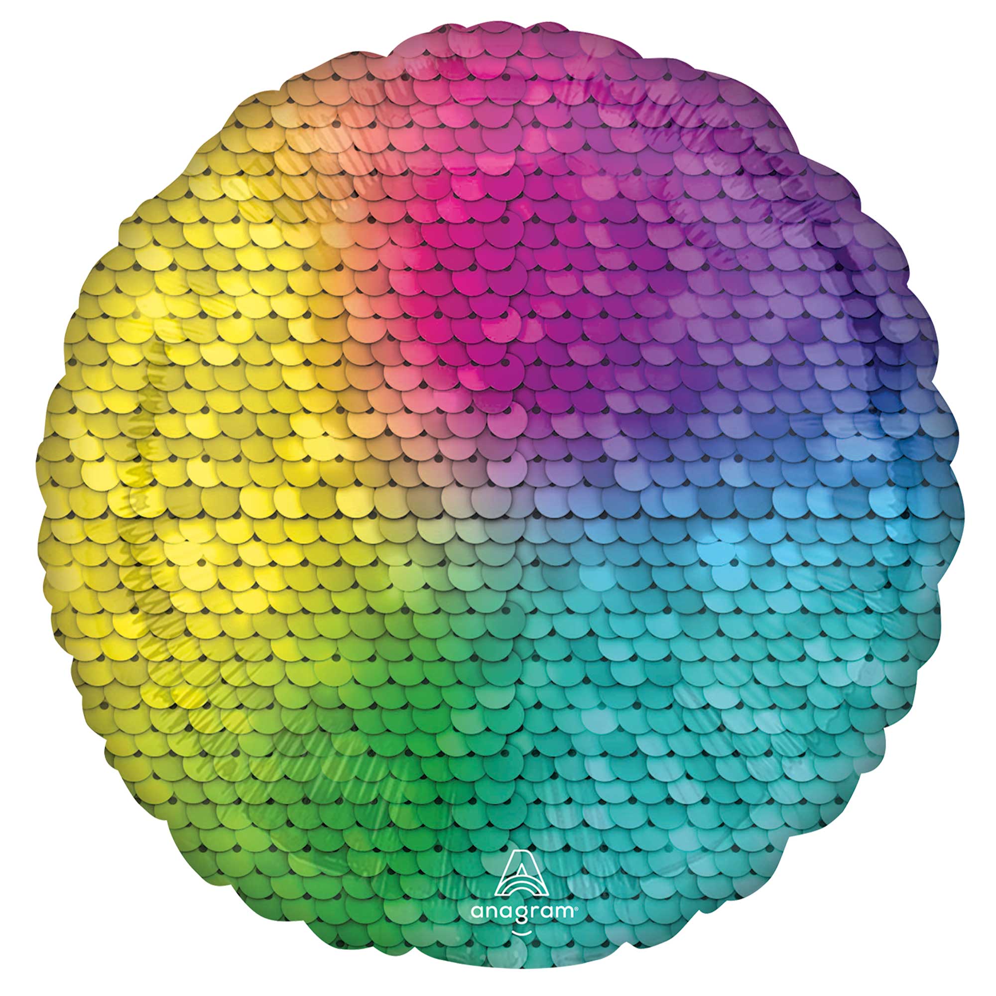 45cm Standard HX Rainbow Jewel Sequins Balloon - Party Decorations for Birthdays, Weddings & Baby Showers - Metallic Confetti Balloons for Festive Events