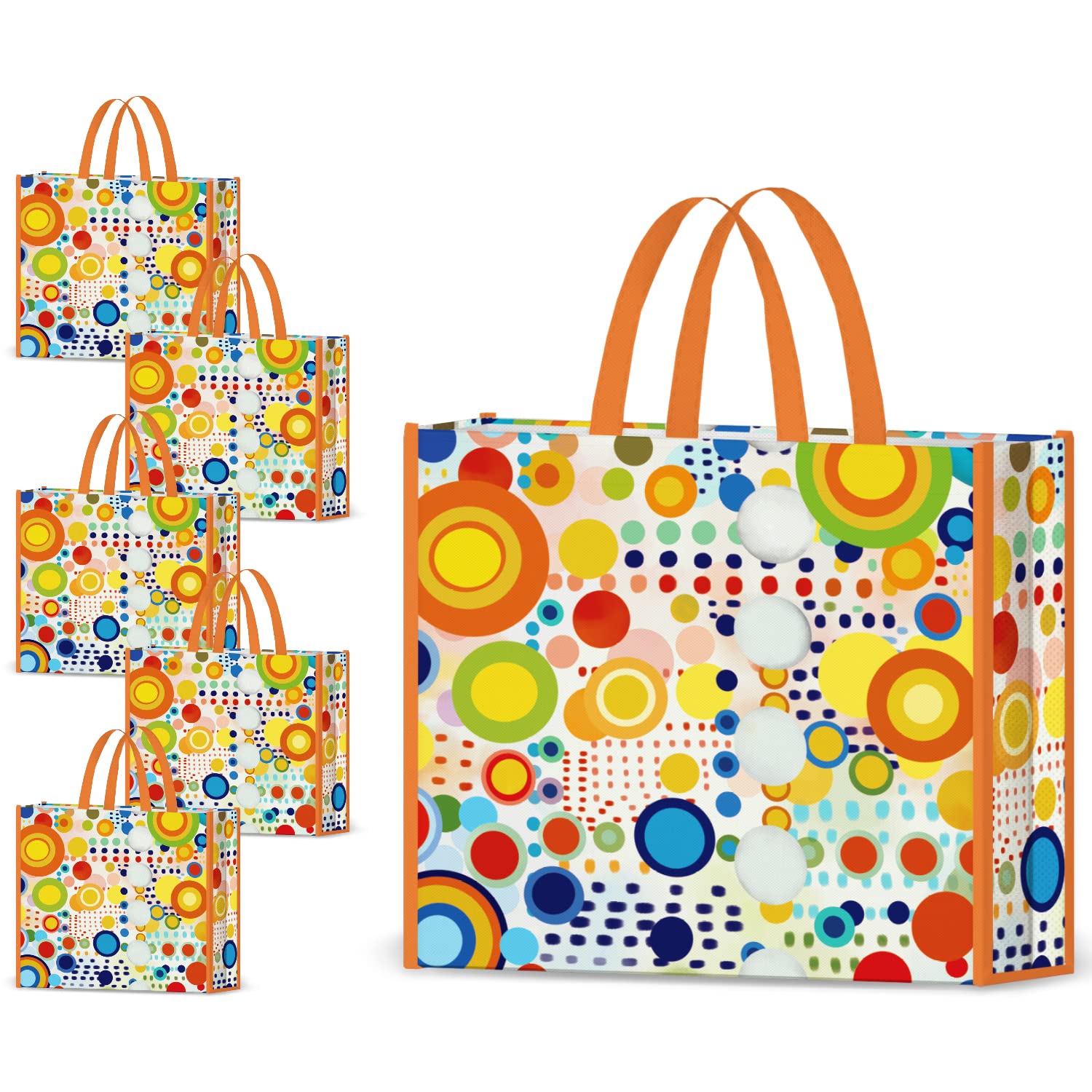 NymphFable 5 Pack Extra Large Non-Woven Gift Bags (17.7x15x5 Inches) - Stylish Reusable Shopping Totes for Gifts, Groceries & Parties | Eco-Friendly & Durable for Birthdays, Weddings & Holiday Presents