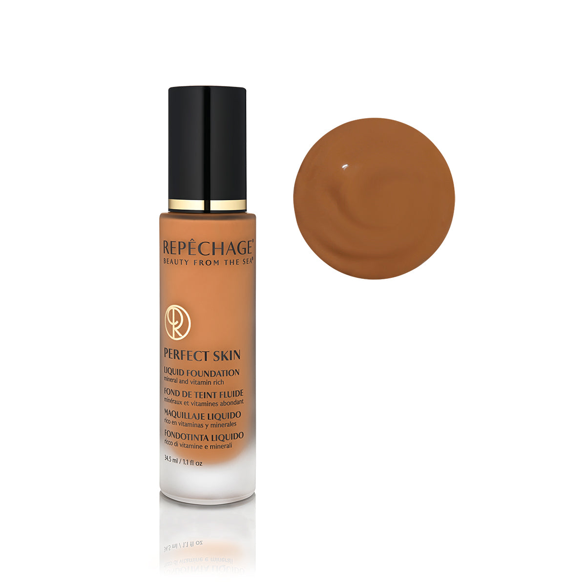Perfect Skin Liquid Foundation - Golden Deep Tone (PS10) | Flawless Full Coverage Makeup for All-Day Wear | Ideal for Professional & Everyday Use