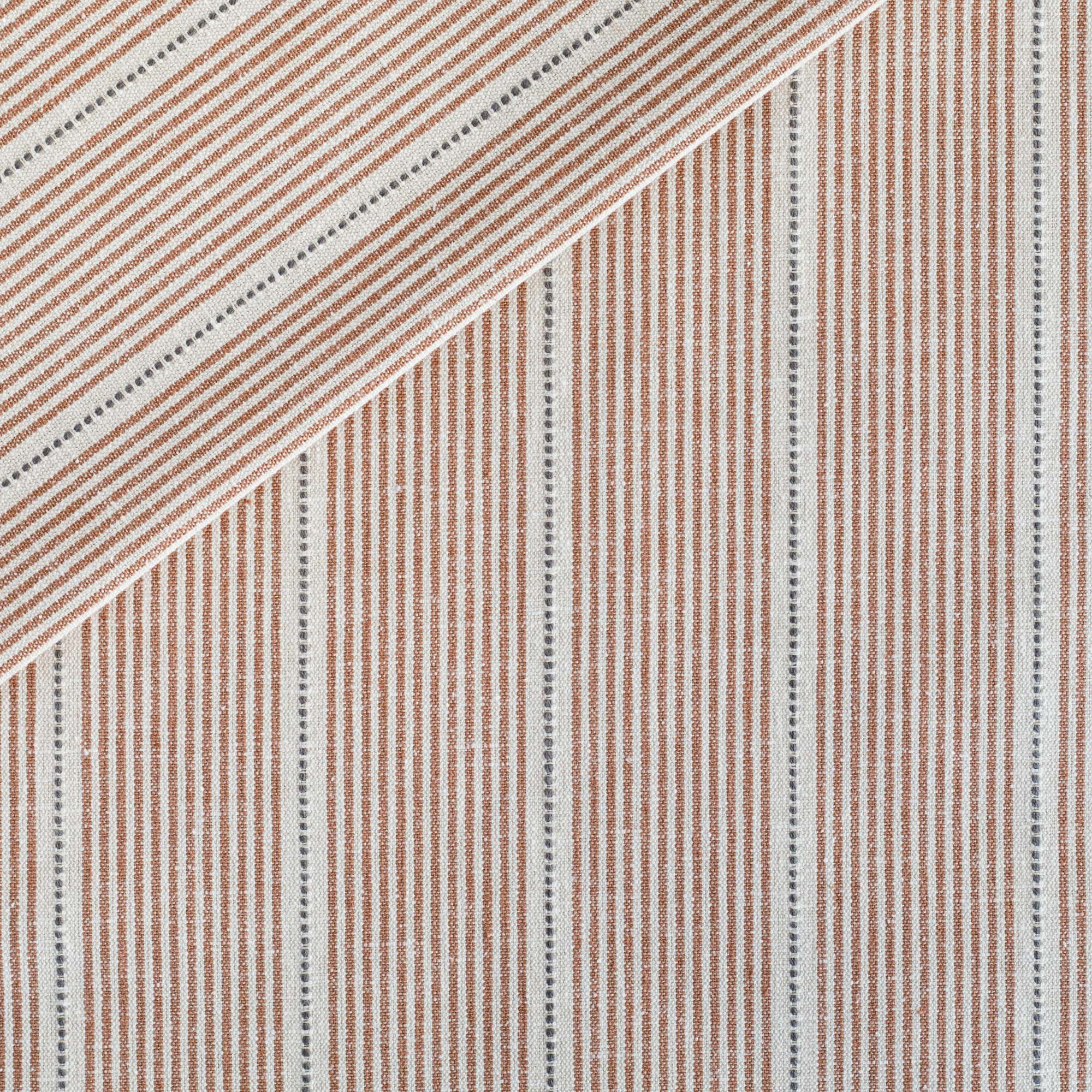 Premium Harper Stripe Fabric - 100% Cotton, Burnt Sienna Color - Perfect for DIY Crafts, Home Decor & Upholstery Projects