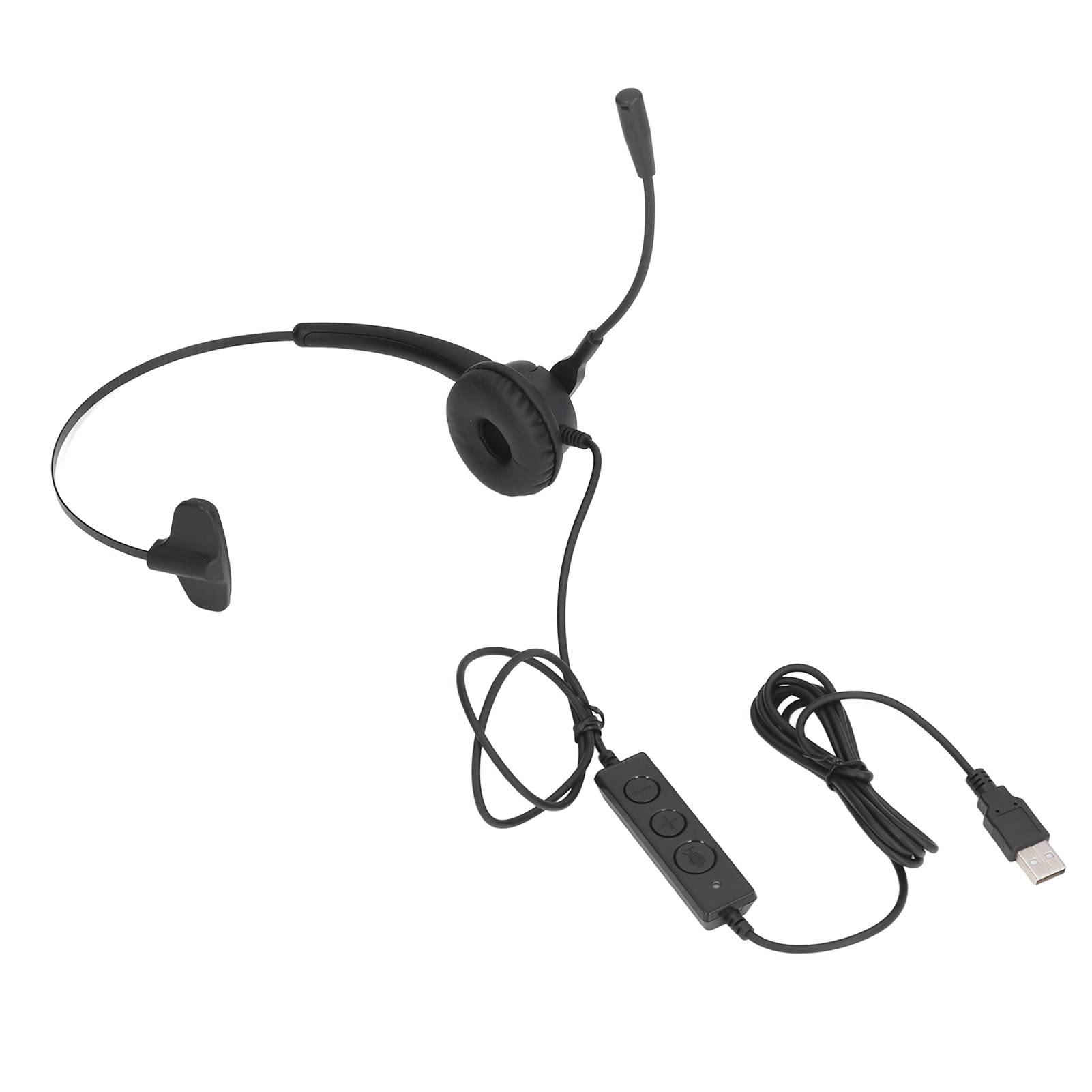 Elprico USB Wired Office Headset with Noise Cancelling Microphone - Adjustable Call Center Headphones for Customer Service, Remote Work & Online Meetings
