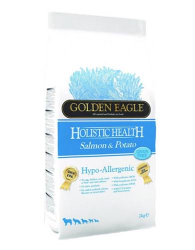 Hypoallergenic Salmon & Potato Grain-Free Dry Dog Food for Allergies & Sensitive Stomachs - Golden Eagle Premium Pet Food (5lb & 15lb) - Perfect for Adult Dogs with Skin Issues & Digestive Problems