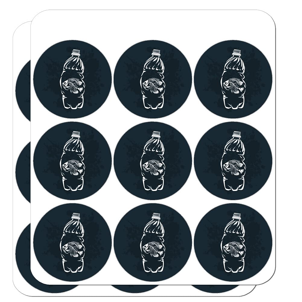 Dead Fish Bones in Plastic Bottle - Unique Planner & Scrapbooking Stickers for DIY Crafting, Journaling, Bullet Journal Decoration