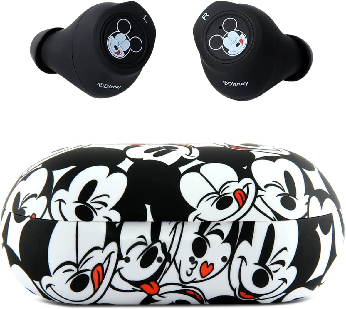 Disney Mickey Mouse Bluetooth Earbuds Wireless Headphones with Charging Case, Built-in Mic, 30H Playtime - Cute Mickey Mouse Gifts for Women Men Kids - Perfect for Workout, Travel & Disney Fans Collection