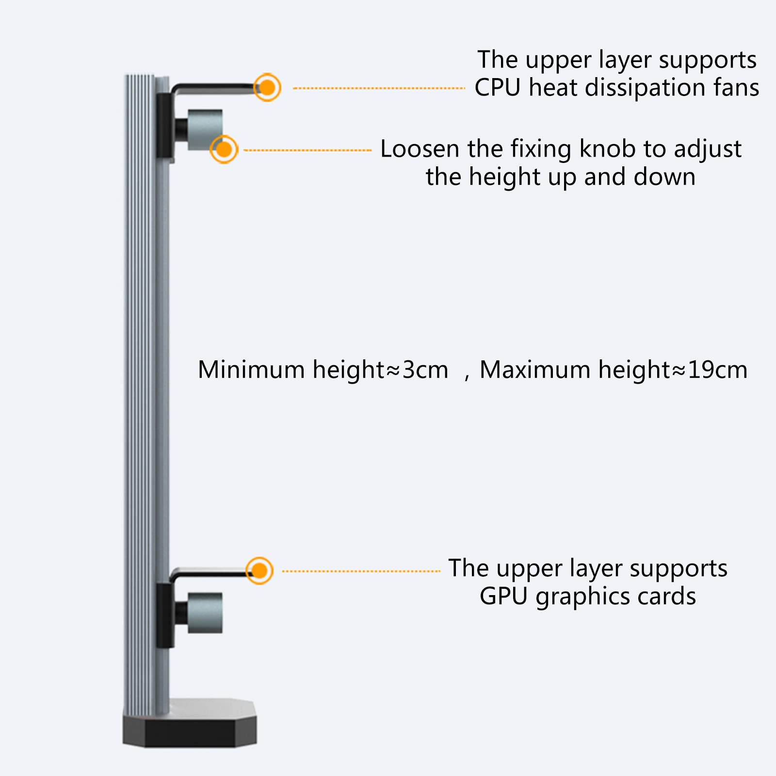 Adjustable ARGB Sync Graphics Card Bracket - Vertical GPU Support Stand with Height & Length Customization | Perfect for PC Gaming Rigs & Workstation Builds