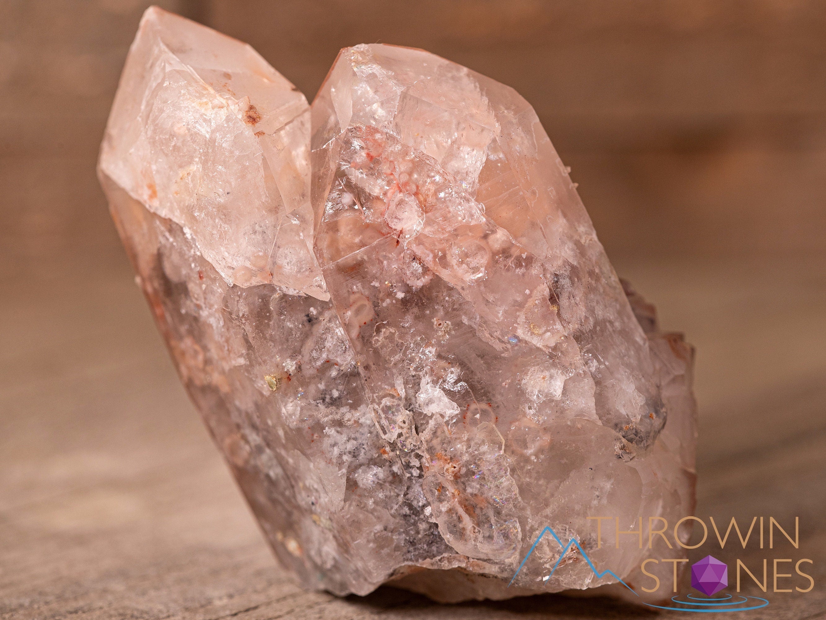 Natural QUARTZ Raw Crystal Cluster with HEMATITE & KAOLINITE - Healing Stones for Home Decor, Spiritual Gifts, Meditation & Feng Shui - Perfect Housewarming Present & Positive Energy Decor (40884)