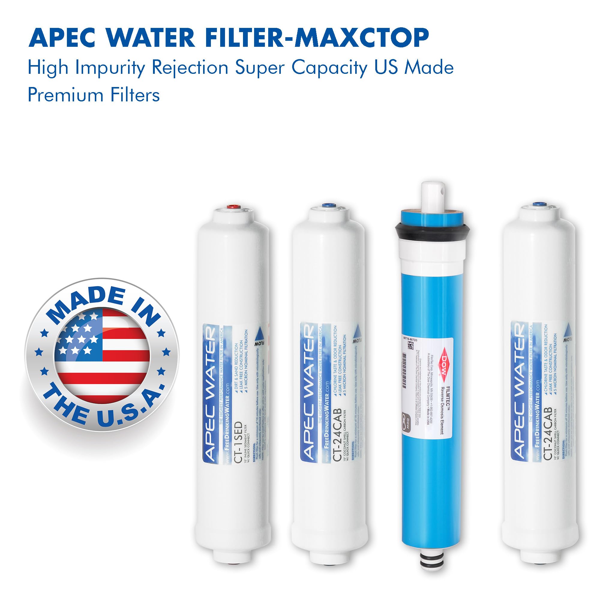 APEC Water Systems Filter-MAXCTOP 90 GPD Replacement Filter Set - US Made for Ultimate Series Countertop RO System | Perfect for Home, Office & RV Water Filtration