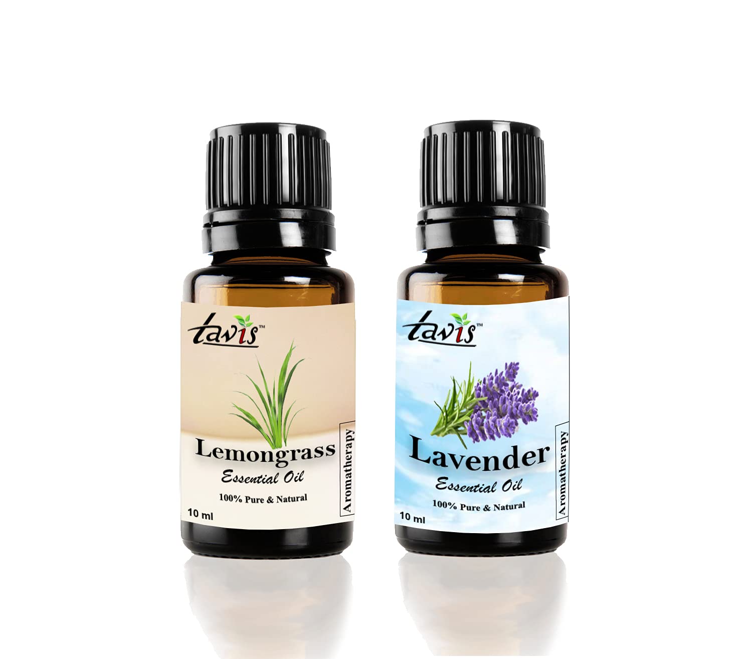 Pure Tavis Lemongrass Essential Oil & Lavender Essential Oil Set - 100% Natural Aromatherapy Oils for Relaxation, Stress Relief & Skin Care | Perfect for Diffusers, Massage & DIY Beauty Products