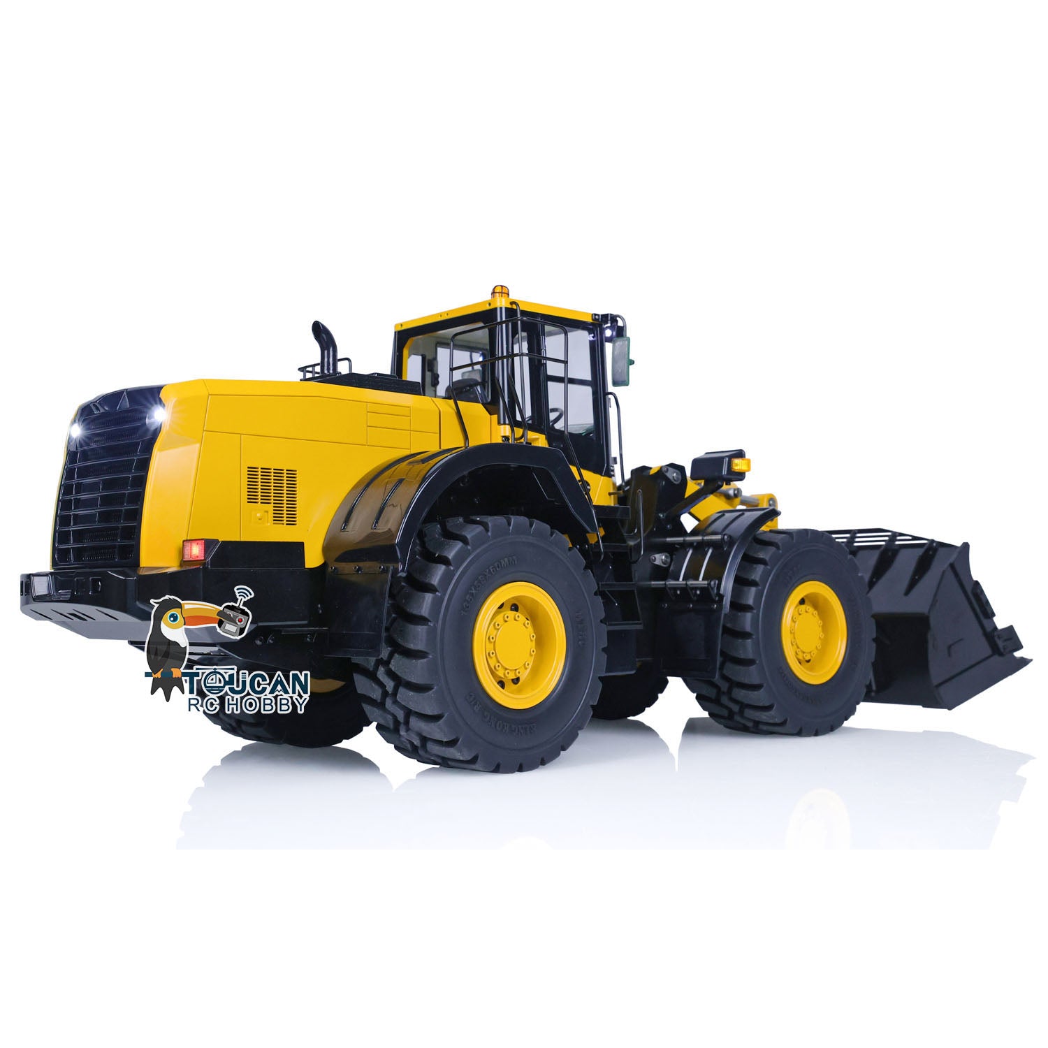 1/14 Scale RC Metal Hydraulic Loader WA480 - Remote Control Construction Toy with Quick Coupler, Fork Bucket, Lights & Sound - ST8 Radio System - Perfect for Construction Enthusiasts and Kids Outdoor Play