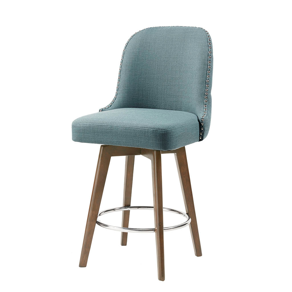 Swivel Counter Stool with Adjustable Height - Modern Bar Stools for Kitchen Island, Breakfast Nook & Home Bar - Comfortable 360° Rotating Seat for Dining & Entertaining