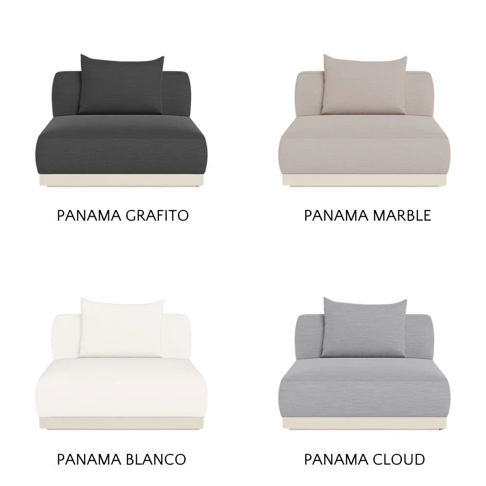 Amalfi Outdoor Armless Single Sectional Sofa - Waterproof Patio Furniture for Poolside, Garden & Backyard Relaxation
