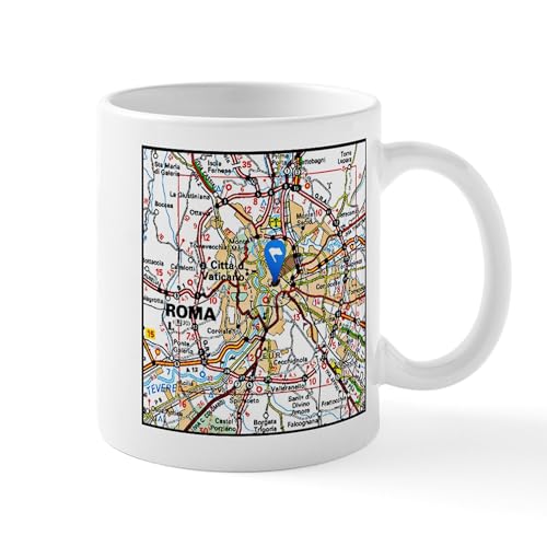 White - Map Of Rome Italy Mugs
