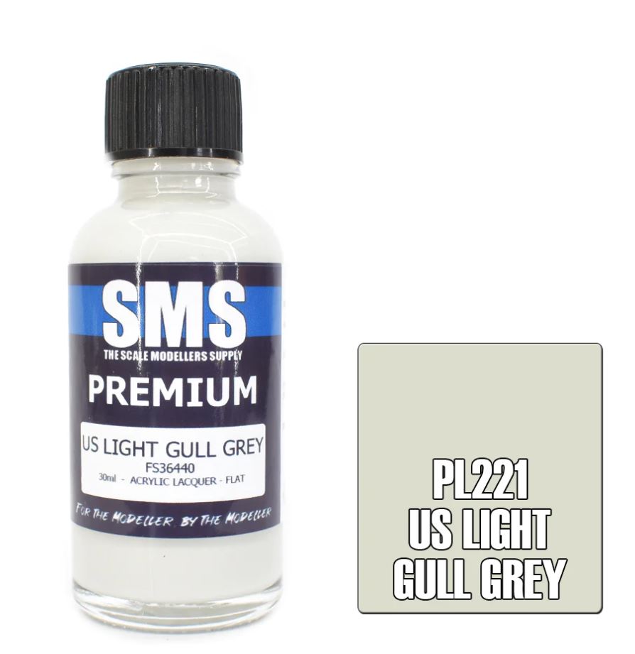 Premium 30Ml Airbrush Paint - US Light Gull Grey Acrylic Lacquer for Scale Models | Perfect for Miniature Painting, Model Kits & DIY Crafts