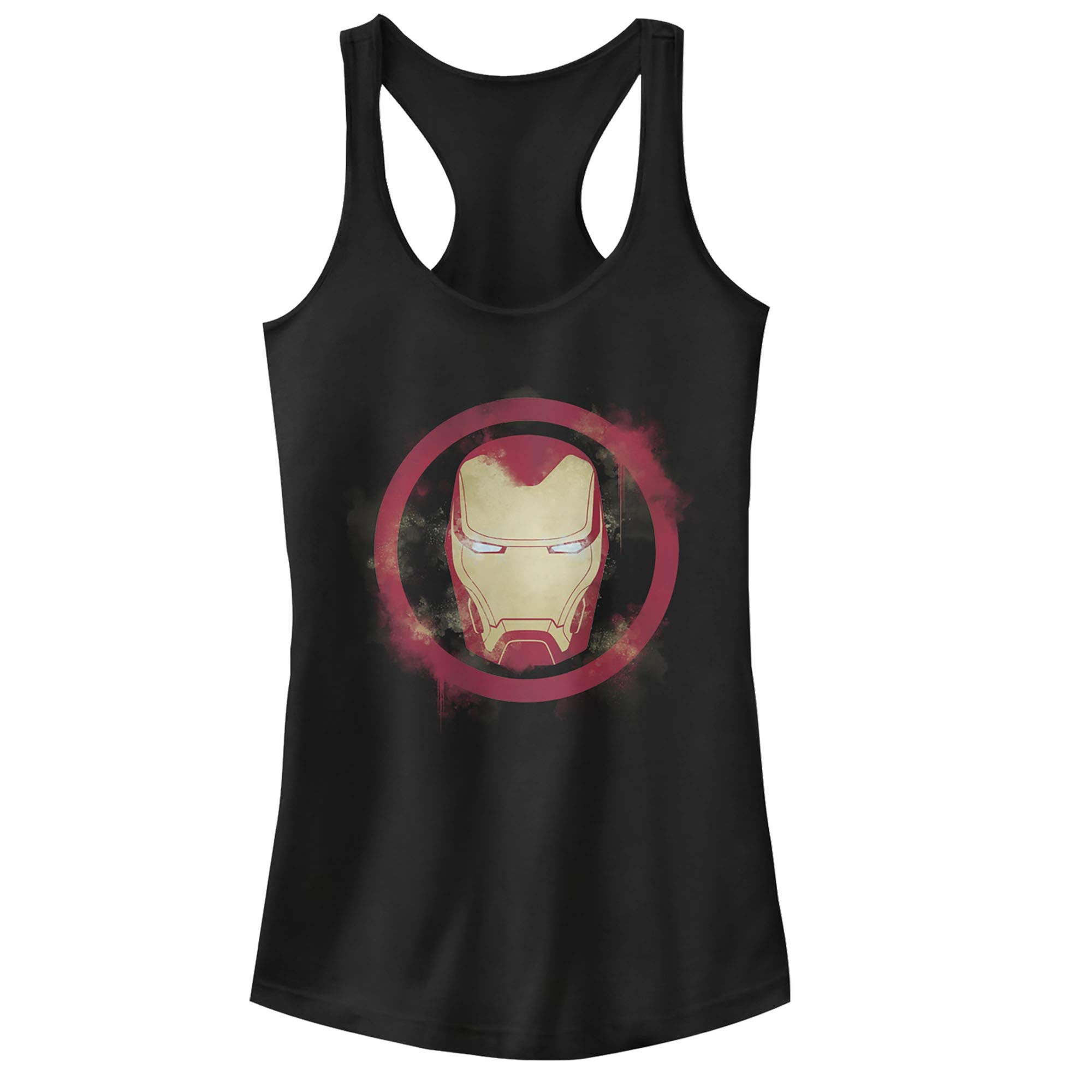Marvel Iron Man Logo Women's Racerback Tank Top - Superhero Graphic Tee for Fitness, Cosplay & Casual Wear | Lightweight Summer Workout Shirt for Fans