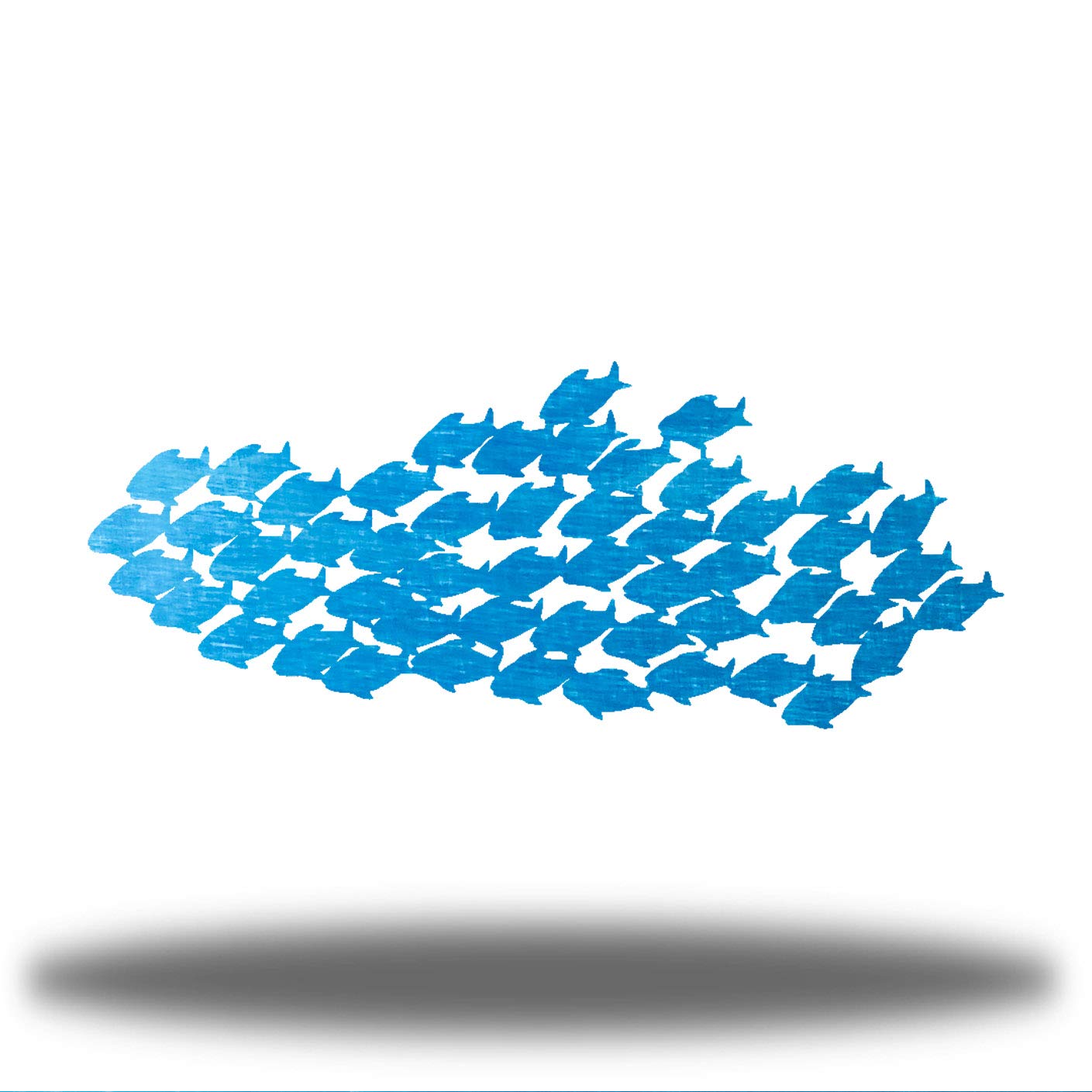 Riverside Designs School of Fish Metal Wall Art - Coastal Beach Decor Steel Sculpture (30 Inch, Teal Blue) - Perfect for Living Room, Bedroom, or Beach House Wall Decoration