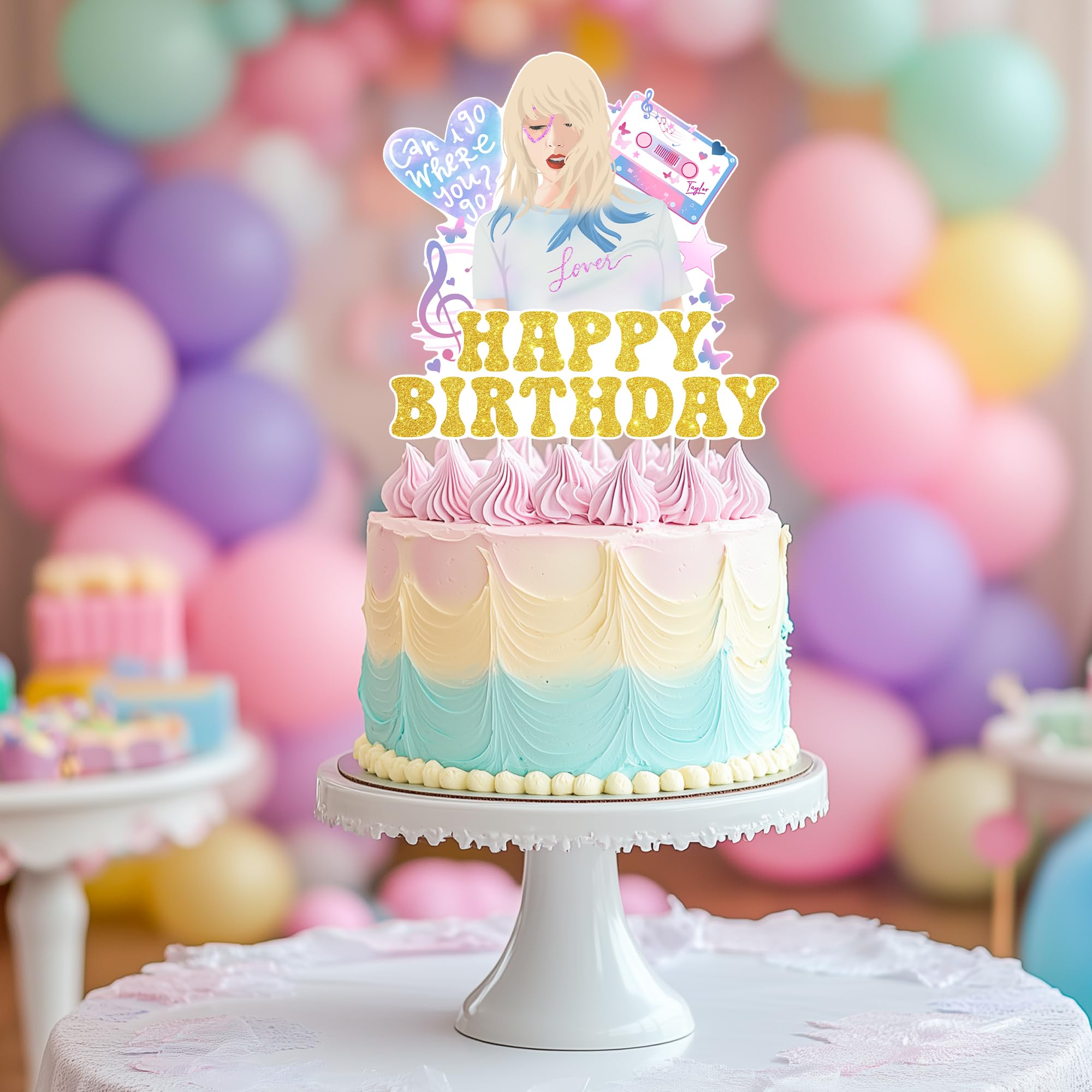 Super Star Music Cake Toppers - Birthday Party Decorations for Singer Fans, Celebration Cake Topper Supplies | Perfect for Birthday Parties, Concerts, Music Themed Events & Fan Gatherings
