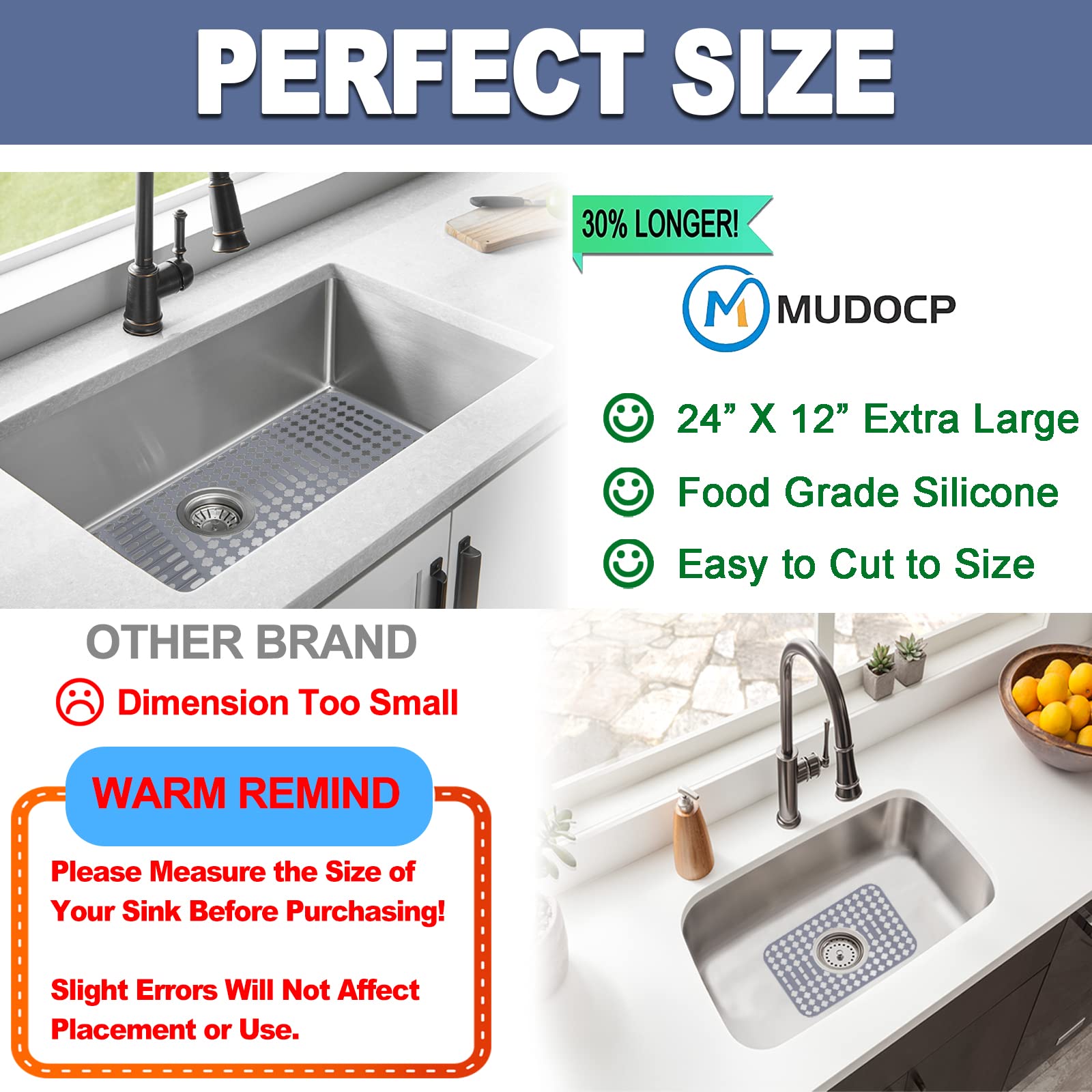 Premium Silicone Sink Protector Mat - 25.2