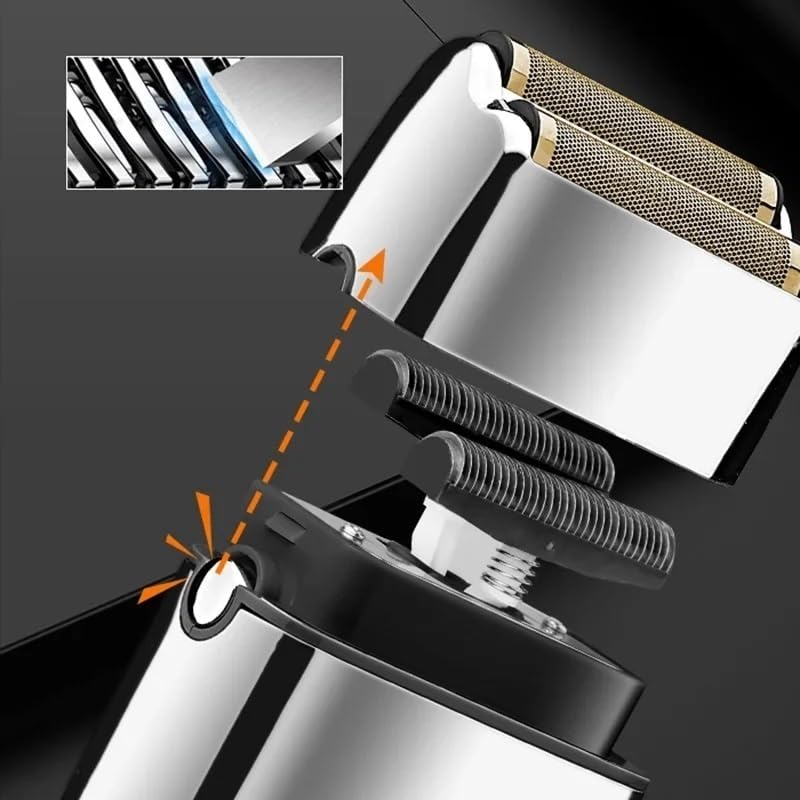 Professional Men's Electric Razor - Rechargeable Barber Shaver for Beard & Bald Head Shaving with Metal Housing | Perfect for Home, Travel & Salon Use