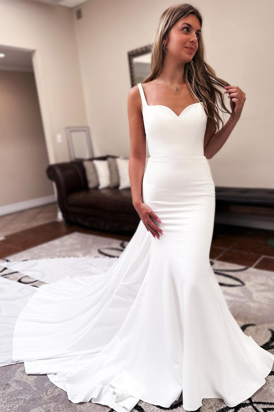 Elegant Long Chiffon Boho Wedding Dress with Sweetheart Neckline & Backless Design - Perfect for Summer Beach Weddings, Boho Chic Bridal Gowns, and Romantic Outdoor Ceremonies
