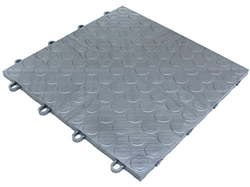 Interlocking Garage Floor Tiles - Coin Pattern Modular Deck & Patio Tiles (50-Piece Set, Grey) - Durable & Easy to Install for Home, Gym, Workshop & Outdoor Spaces