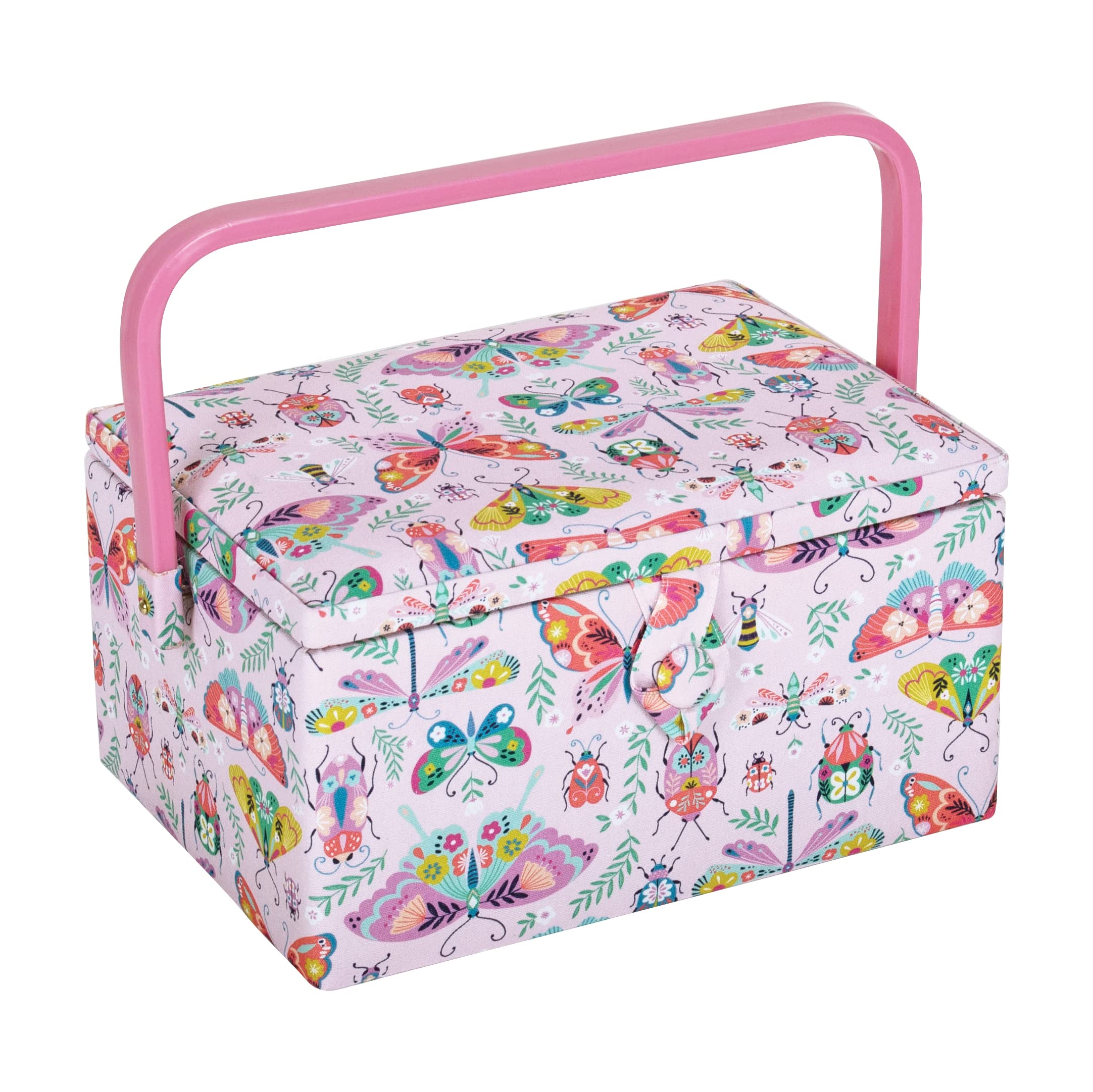 Medium Sewing Craft Storage Box for Hobbyists - Bugs & Butterflies Design | Perfect for Organizing Sewing Supplies, DIY Projects & Craft Storage