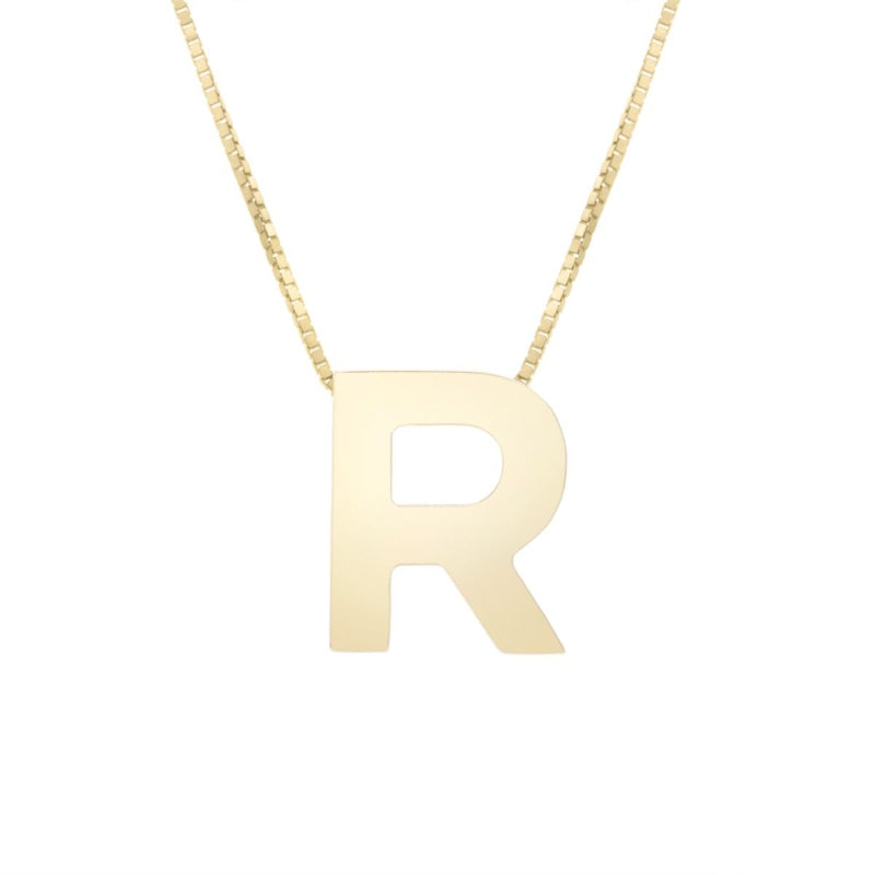 14K Gold Block Letter Initial Necklace - Personalized Monogram Pendant for Women - Perfect for Birthdays, Anniversaries & Gifts