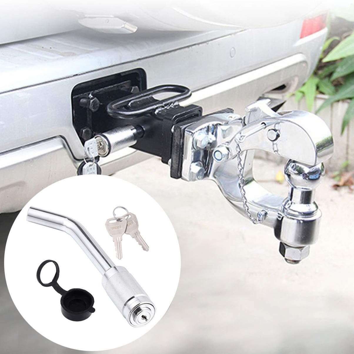 Garneck Heavy Duty Trailer Lock - High Security Iron Car Lock for Travel & Transport - Perfect for Trailers, RVs, Boats, and Storage Security