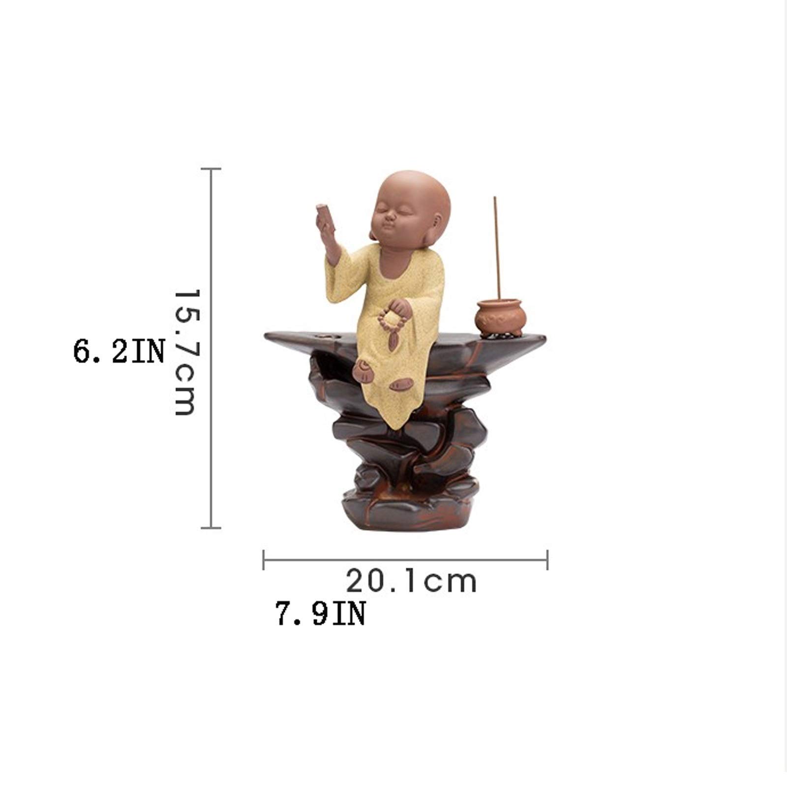Ceramic Backflow Incense Burner - Zen Monk Design for Home Decor, Meditation & Aromatherapy | Perfect for Yoga, Tea Ceremony & Relaxation Spaces