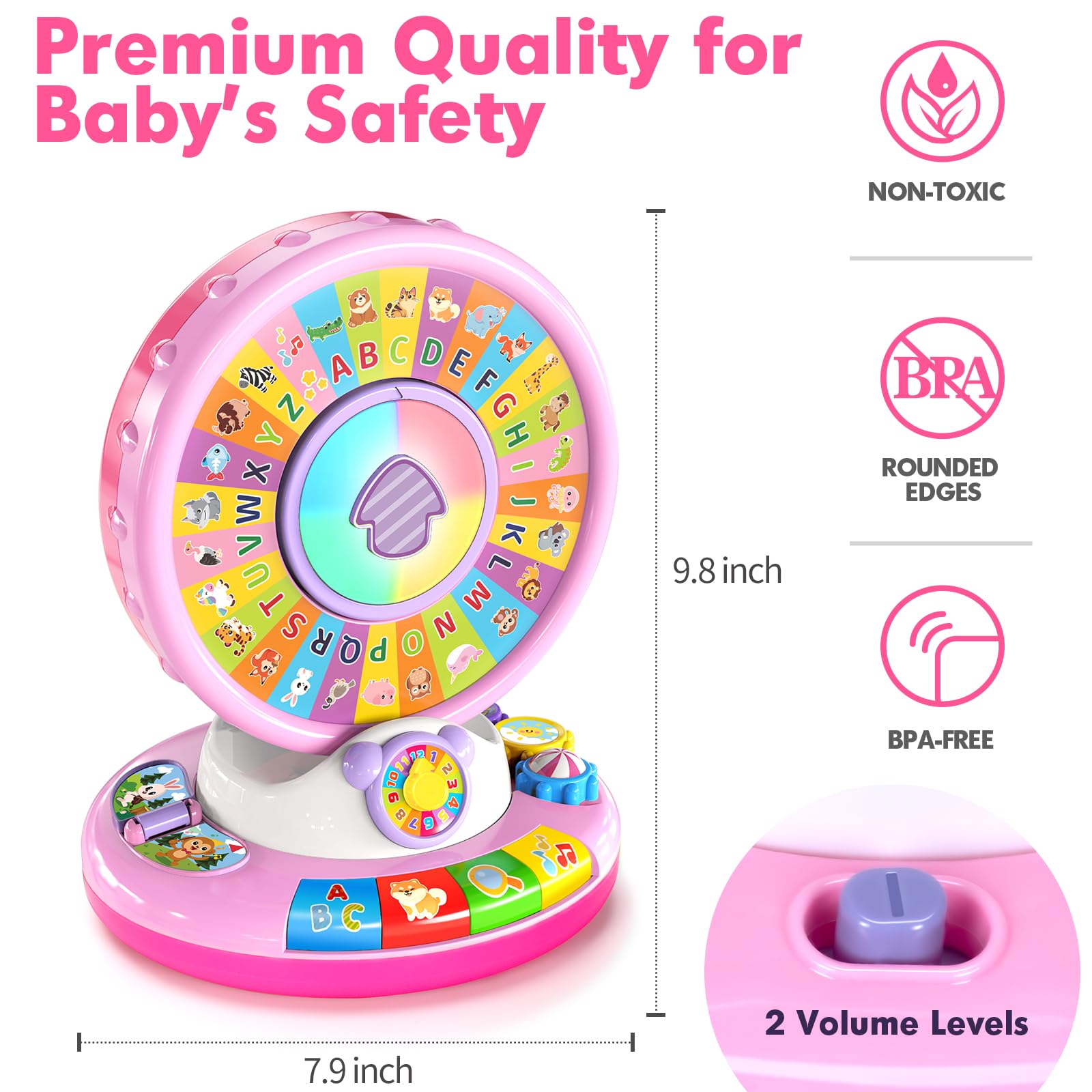 Spin and Sing Alphabet Zoo - Interactive Musical Learning Toy for Toddlers 1-3 Years Old | Educational Gift for Boys & Girls 6-18 Months | Perfect for Early Childhood Development & Birthday/Christmas Presents