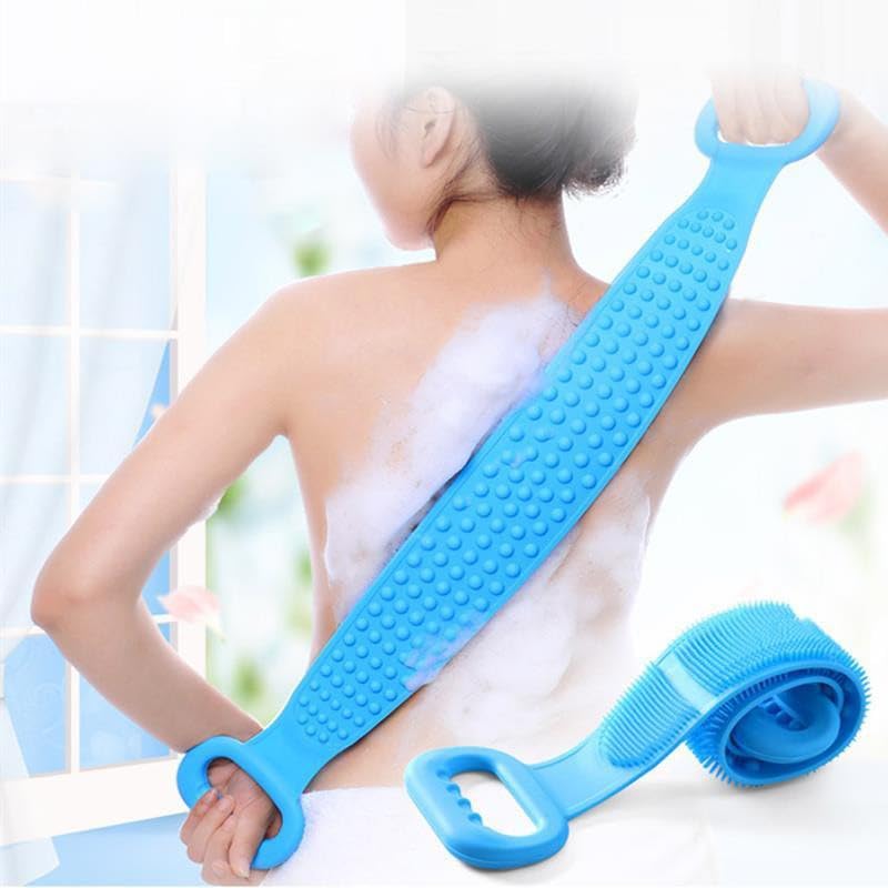 Long Handle Body Brush & Back Scrubber with Loofah - Exfoliating Shower Brush for Smooth Skin - Perfect for Hard-to-Reach Areas & Deep Cleansing