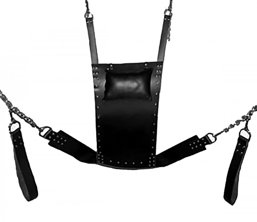Premium Black Leather Sex Swing - Heavy Duty Bondage Swing for Adults, BDSM, Spice Up Your Bedroom - Perfect for Couples, Aerial Yoga & Sensual Play