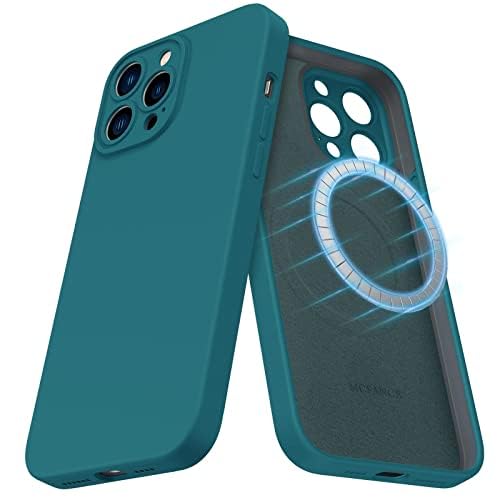 Magnetic Silicone Case for iPhone 13 Pro (6.1 inch) - Magsafe Compatible, Shockproof with Full Camera Protection & Soft Microfiber Lining - Harblue - Perfect for Daily Use, Travel and Wireless Charging