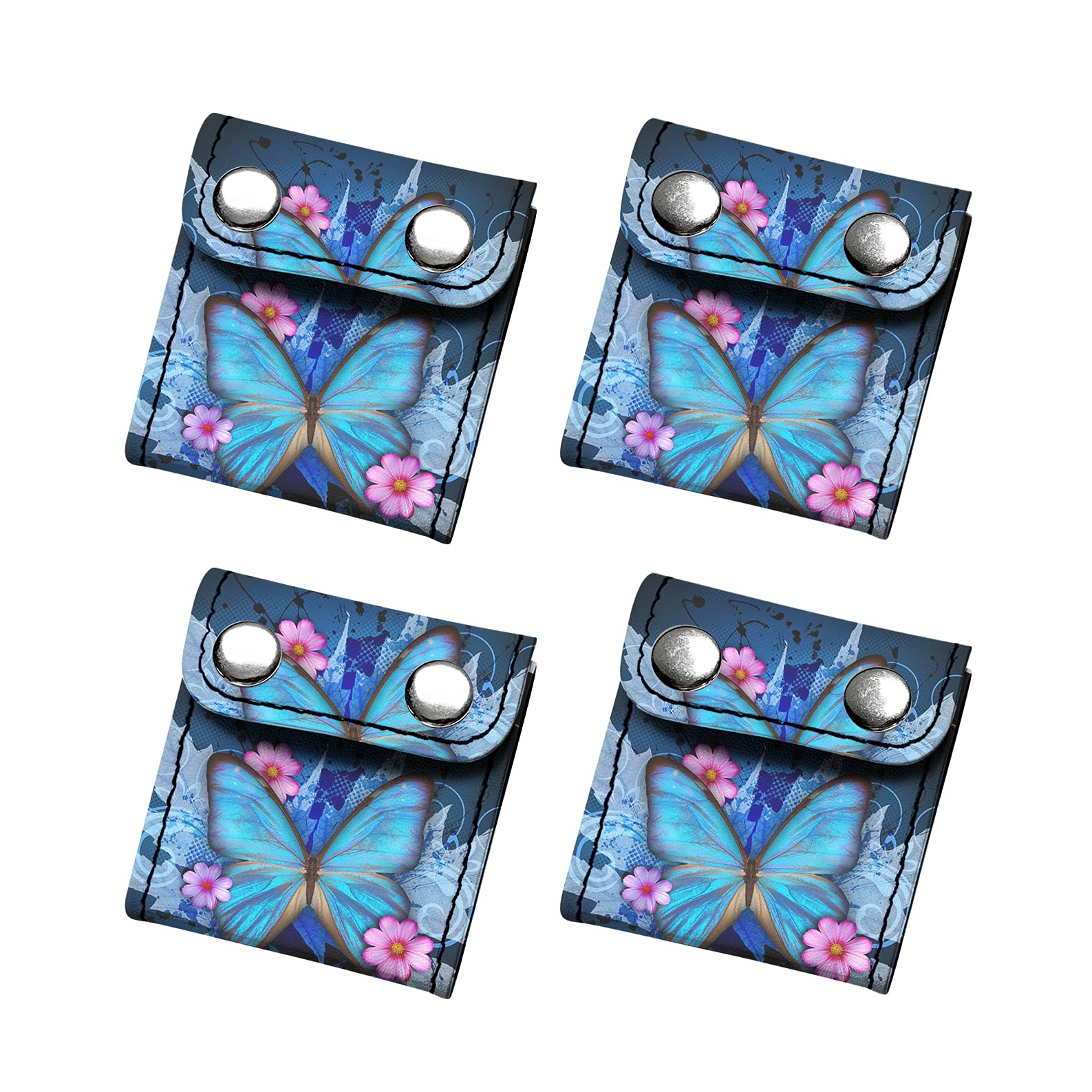 XYZCANDO Butterfly Comfort Car Shoulder Neck Strap Positioner Clips - Universal Fit, Sturdy Button Design, Pack of 4 - Perfect for Seat Belt Adjustment & Comfort While Driving