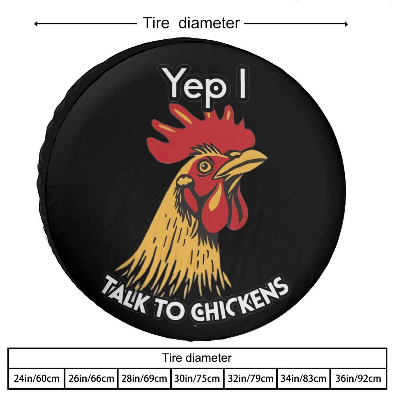 Funny Chicken Talking Spare Tire Cover - Universal Fit for 24-36 Inch Wheels - Durable Wheel Protector for RV, Jeep & Travel Adventures