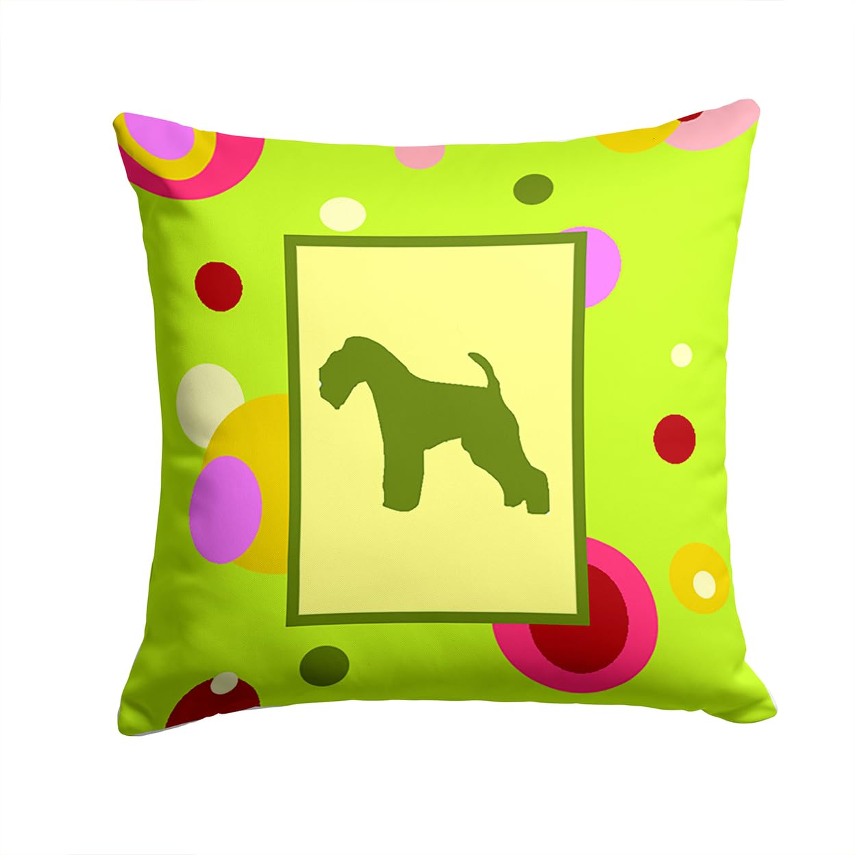 Lakeland Terrier Decorative Pillow - Machine Washable Indoor Outdoor Throw Pillow for Couch, Bed, Patio - 14x14 Inches - Perfect for Home Decor, Living Room Accent & Outdoor Furniture Cushion