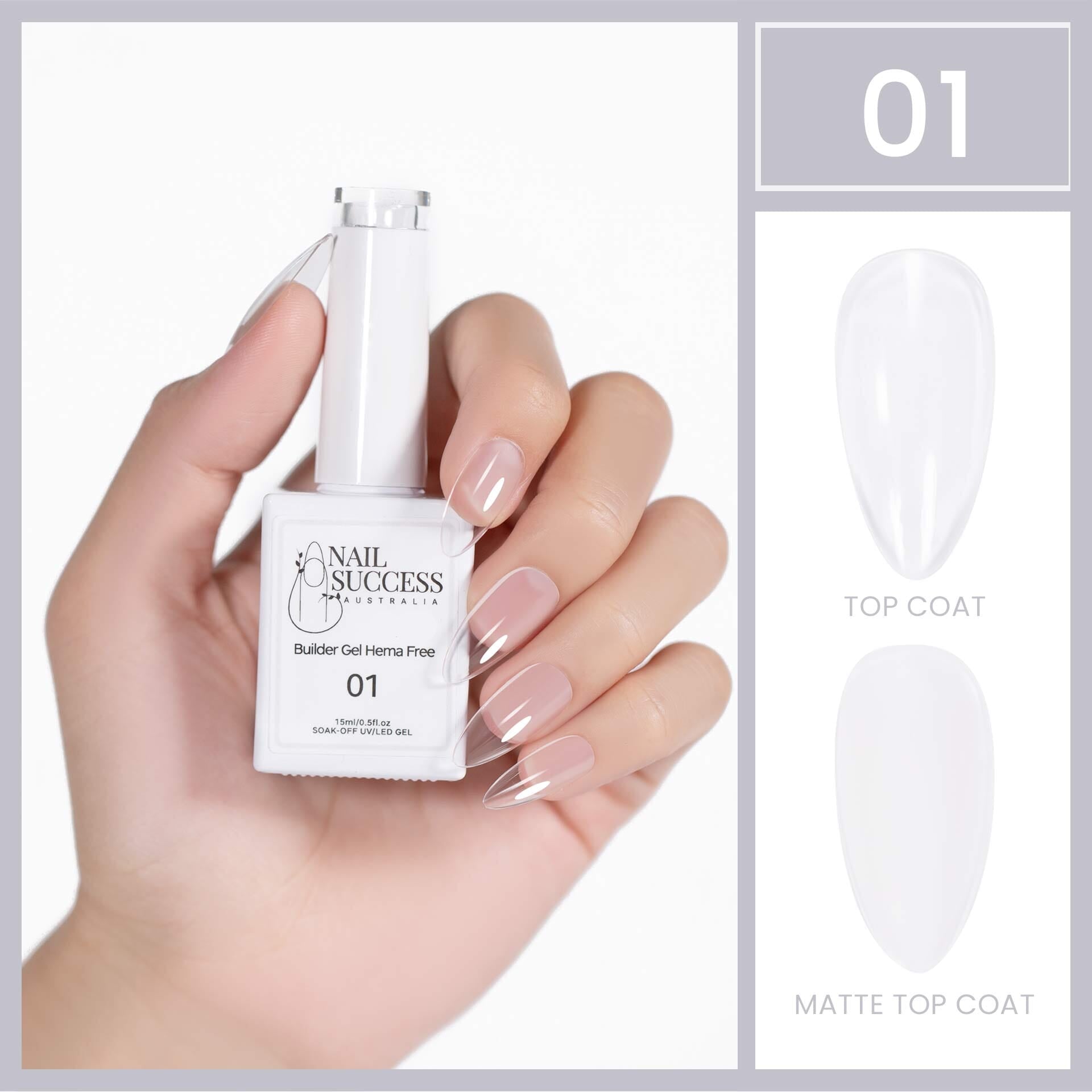 Professional HEMA-Free Nail Builder Gel - Strong & Durable for DIY Manicures, Nail Extensions & Salon-Quality Nails at Home
