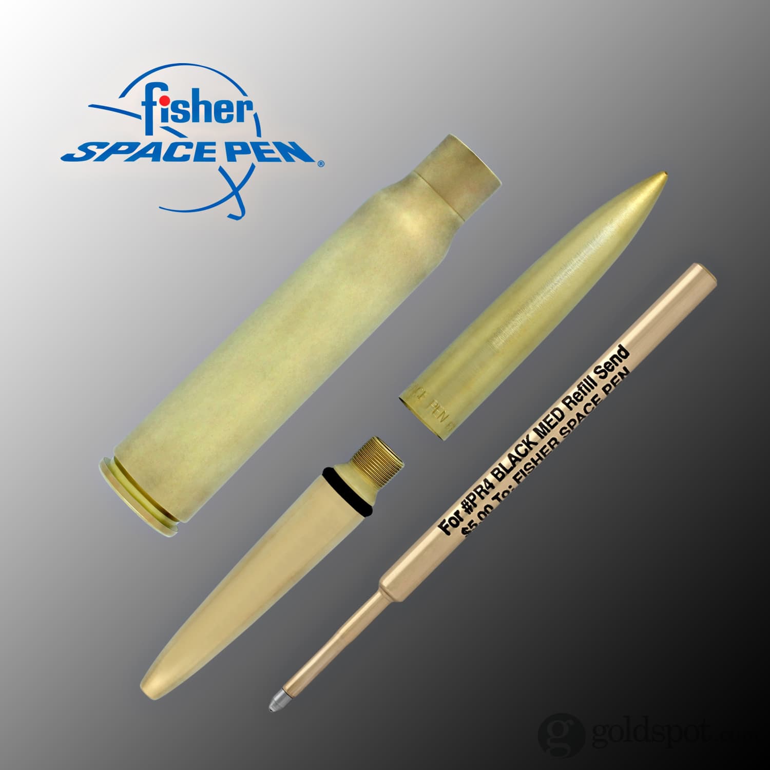 Fisher Space 338 Genuine Brass Ballpoint Pen - Vintage Style Writing Instrument for Office, Journaling & Gift Giving