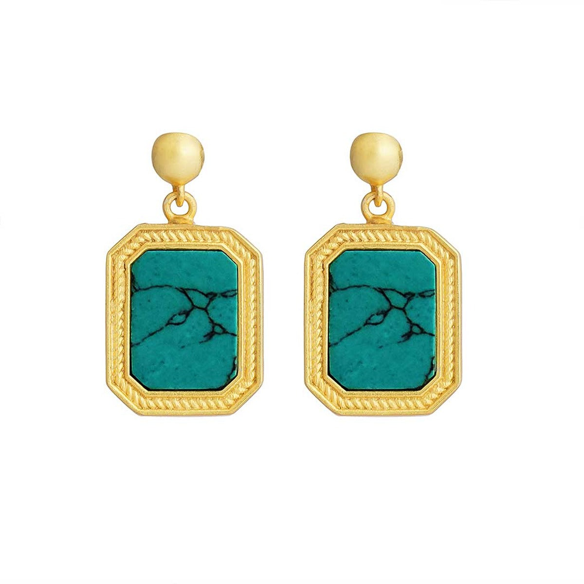 True Essence Turquoise Pendant Necklace & Stud Earrings Set – Elegant Jewelry Gift for Women, Perfect for Weddings, Parties & Everyday Wear