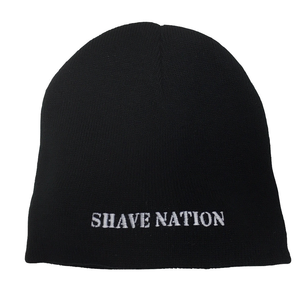 Shave Nation Black Fitted Knit Cap for Men - Soft Stretchable Beanie for Winter & Outdoor Activities - Perfect for Running, Hiking, and Cold Weather Protection
